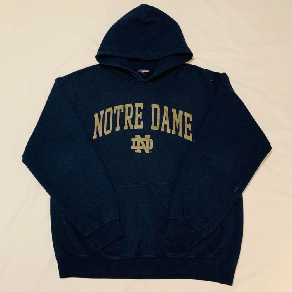 Notre Dame Fighting Irish Navy Hoodie Sweatshirt – Size M